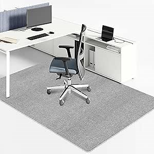 Office Chair Mat for Hardwood & Tile Floor,Home Carpet,55"x35" Computer Gaming Chair Mat, Large Floor Protector Rug,Anti-Slip Waterproof Easy Glide Floor Mat,for Work,Multi (Black, 55"×35")