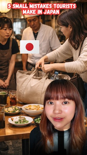 Taba Yam Ana on Instagram: "Don’t make these 5 common mistakes while traveling or living in Japan 🇯🇵 1️⃣ Don’t block the way at public transport. Move aside and stand in a corner to check your pass. 2️⃣ Always ask before taking photos of vendors or children. 3️⃣ Avoid strong perfumes subtlety matters. 4️⃣ Don’t overstay in cafés for more than 2 hours. 5️⃣ Keep your bags under the table, not on it, it’s considered unhygienic. Respect the culture, and Japan will respect you back 🤍 #explore #ree