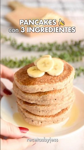Banana Pancakes with 3 Ingredients 🥞🍌 #easydesserts #recipe #easyrecipes #pancakes