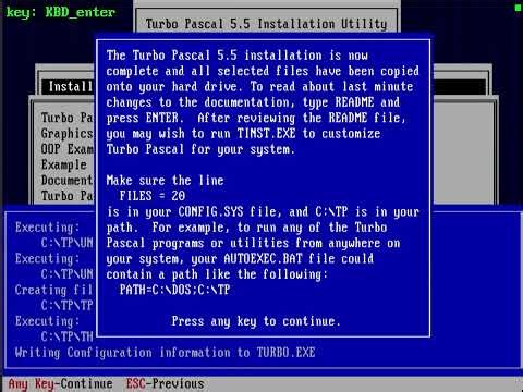 Turbo Pascal 5.5 - Automated Floppy Install (dosbox-automation)