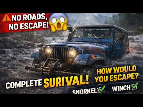 Jeep CJ7 Renegade Almost Sank! Mountain Survival to Reach the Garage | SnowRunner