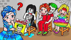 Paper Dolls Dress Up - Elsa Daughter and Mother Punish Joker Unlucky Dress - Barbie Story & Crafts | LOR Doll Crafts World