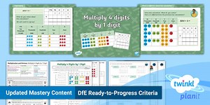 PlanIt Maths Year 5 Multiplication and Division Lesson Pack 12: Multiply 4 Digits by 1 Digit