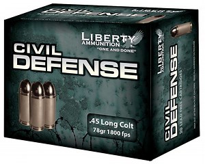 Liberty Ammunition Civil Defense 45 Long Colt 78 Grain Fragmenting Hollow Point 20 Rounds