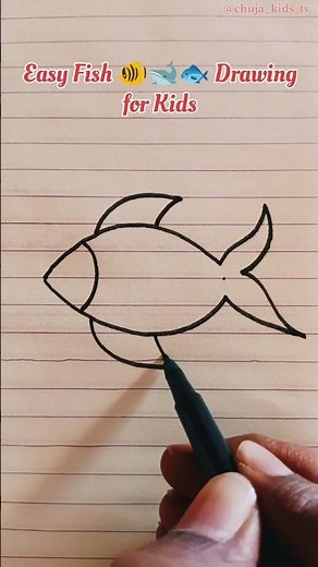 Easy Fish Drawing For Kids! 🐠🐋🐟 #drawing #youtubeshorts #shortvideo #shorts