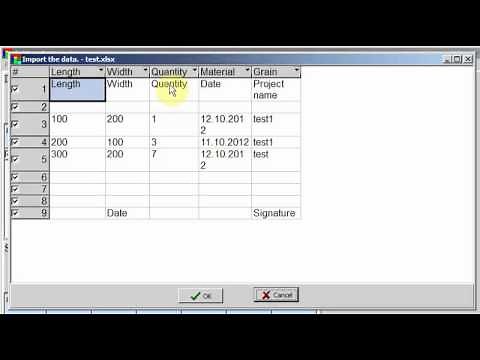 Advanced import of data from Excel in Cutting Optimization pro 5