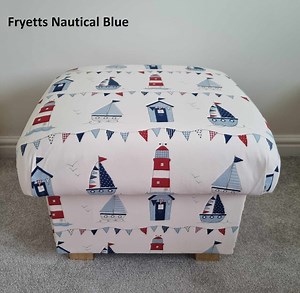 Storage Footstool Fryetts Felicity Floral Fabric Monkeys Grey Woodland Animals Pooch Dogs Natural Maritime Nautical Blue Hartley Hare Ochre - Etsy
