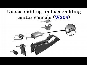 Disassembling and assembling center console on C-Class (W203)