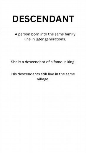 Descendant | English Word with Meaning