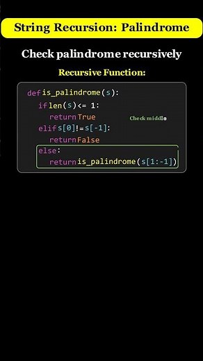 Python: Python String Recursive Palindrome #python