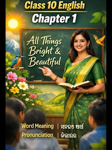 All Things Bright & Beautiful 🔥 Full Poem + Word Meaning + Odia Explanation | Class 10