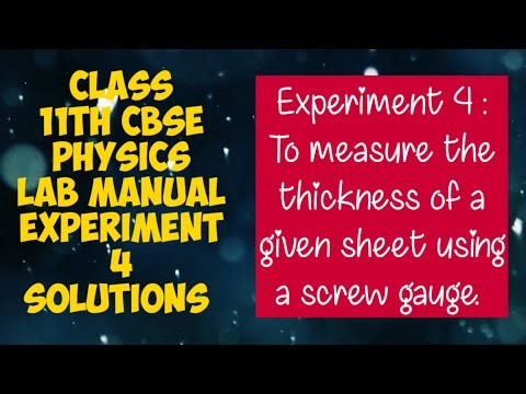 CLASS 11TH PHYSICS LAB MANUAL EXPERIMENT 4 SOLUTIONS