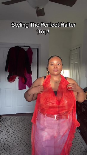 I also happened to design and make this top for my brand! It is available now! This is a loose fitting halter btw the back is low so it can be worn as a swim cover up, lingeri, whatever! #plussize #curvyfashion #design #womanownedbusiness #handmade #slowfashion