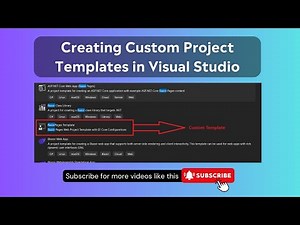 Creating Custom Templates for Projects in Visual Studio .NET