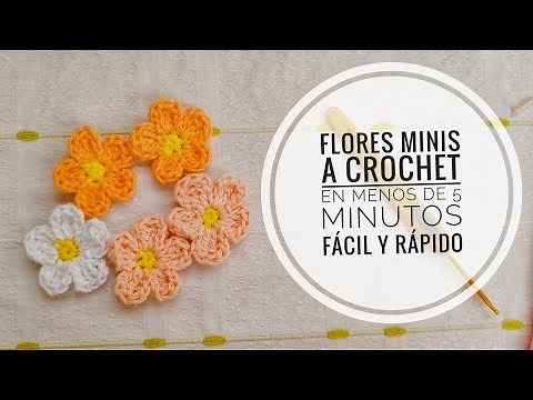 Como hacer flores pequeñas a crochet 🌺/con retazos de hilos🧶/ paso a paso/@lana magica