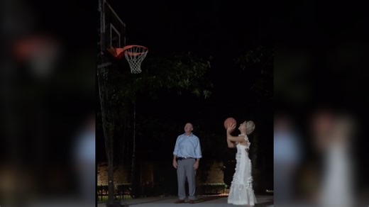 Full Circle Moment: Bride Shoots Hoops With Dad One Last Time Before Her Wedding