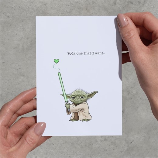 Yoda Valentine's Day Card, Star Wars Valentine Gift for Him, for Her, Digital Download, Print Your Own Valentines! - Etsy