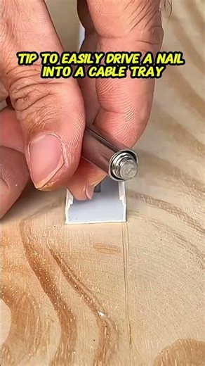 Tip to easily drive a nail into a cable tray