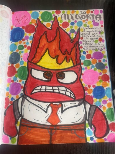 Concepto alegoría y su definición, presentado con la alegoría de furia de la película internamente ✨ #artes #secundaria #creatividad #furia #intensamente