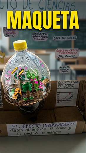 😱🌱 ¡CONVIERTE BASURA EN CIENCIA! 🌎🔥 Maqueta del EFECTO INVERNADERO con RECICLAJE