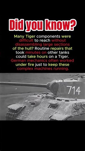 Why Tiger Tank Maintenance Took Hours #historyfacts #ww2history #tigertank