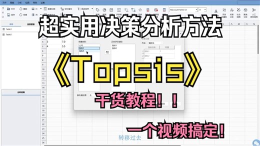 超实用决策分析方法教程——topsis法