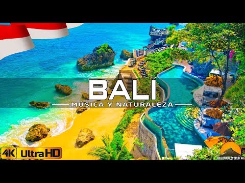 VOLANDO SOBRE BALI 4K - Increíble paisaje natural hermoso con música relajante - VÍDEO 4K UHD