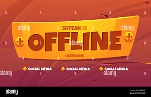 Stream is offline twitch cartoon background vector label. Creative game banner design template for broadcast video screen overlay. Esport gamer cover wallpaper for channel interface with wood texture Stock Vector Image & Art - Alamy