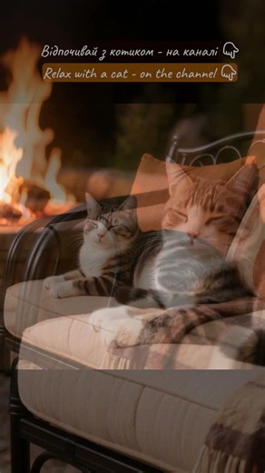 Warm Evening, Fire & Sleepy Cat 🔥🐱💤