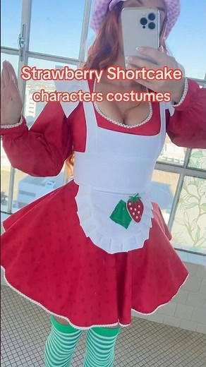 Sewing strawberry shortcake character Halloween costumes