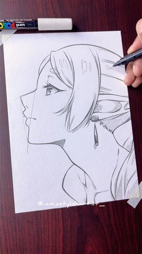 How to Draw Frieren Side Profile 👀✏️ #イラストメイキング #creativeart #howtodraw