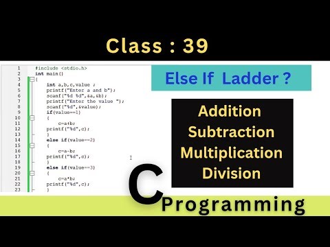 Else If Ladder: Addition, Subtraction, Multiplication And Division | C Programming | Coding
