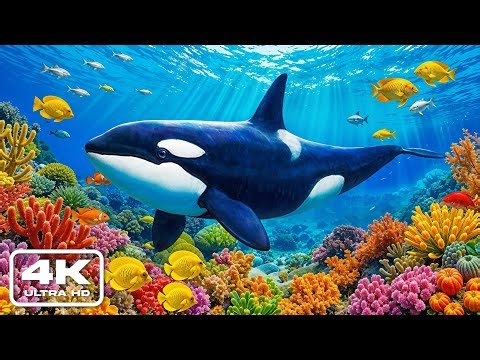 Aquarium 4K VIDEO (ULTRA HD) – Colorful Tropical Fish & Gentle Ocean Sounds for Deep Relaxation