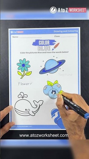 Learn Blue Color with Fun Worksheets! #AToZWorksheet