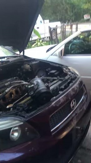 05 Scion tC engine removal from top pt 1