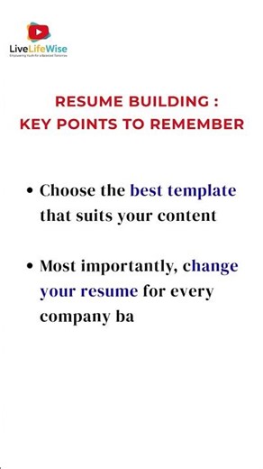Resume Building | Key Points to Remember💯