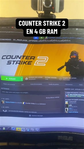 COUNTER STRIKE 2 WINDOWS 7 Y 4 GB RAM #optijuegos #pcmala #optimizacion #cs2 #windows7 #shorts