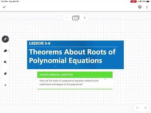 Theorems About Roots of Polynomial Equations (Lesson 3-6)