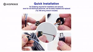 M8 3-Pin A-Code Connector Set (8PCS) - IP67 Waterproof, 8mm Thread, 4 Male & 4 Female Industrial Sensor Connectors