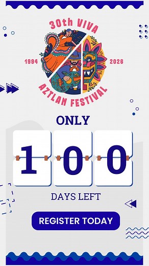 The countdown to March 13–14, 2026 has officially begun and we are so ready to celebrate 30 years of rhythm, color, and community with you! From the first zapateado to the final note, this year will be one for the history books. The longest-running folklórico festival in Texas is turning 30! ⏳ 100 days. 🌼 30 years. 💛 One unforgettable celebration. Are you registered yet? 👉 vivaaztlan.org #VivaAztlan30 #100DaysToGo #FolkloricoTexas #MariachiTexas #VivaAztlanFestival | Viva Aztlan Festival