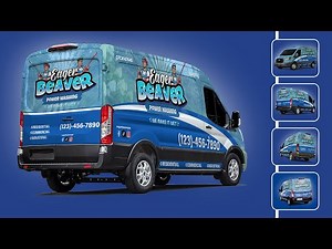 Stunning Pressure Washing Van Wrap Design – Complete Wrap Process in Illustrator