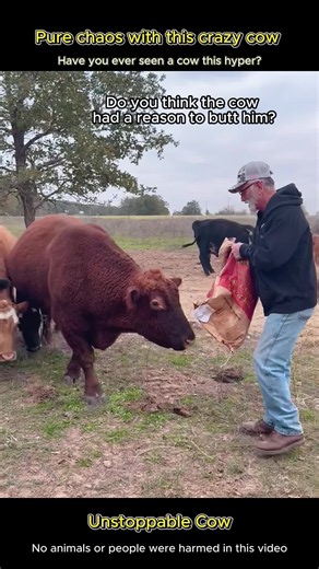 This Cow Went CRAZY 😂🐮#FunnyAnimals #CrazyCow #FarmLife #FunnyVideos #animaltok