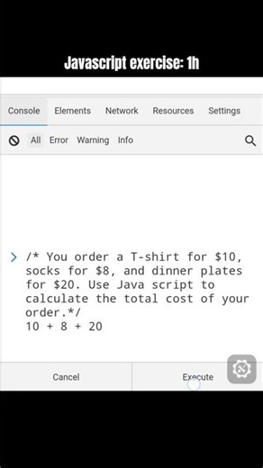 Javascript exercise 1h #live #code #repeat #javascript