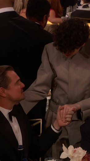 Owen Cooper and Leonardo DiCaprio at the Golden Globes