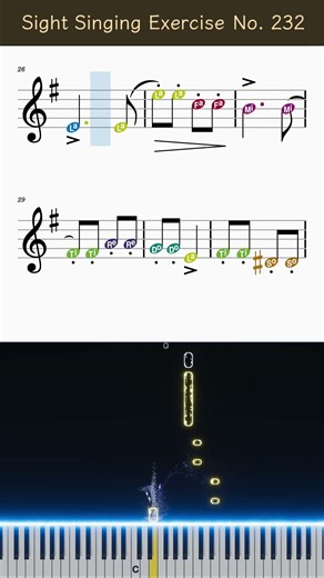 Daily Sight-Singing Exercise No.232 | Intermediate: One Sharp(Key G), Movable Do