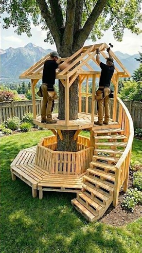 We turned a tree into a living space with a twist #DIY #Creative