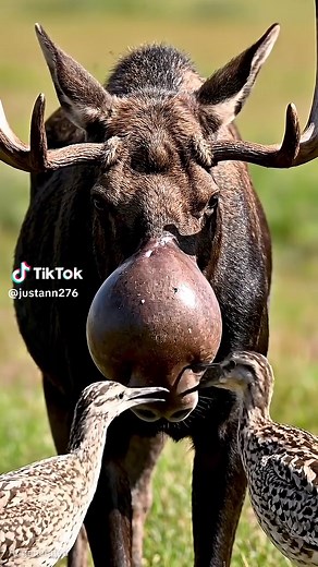Deer with Tumor: Bird and Insect Interaction Captured