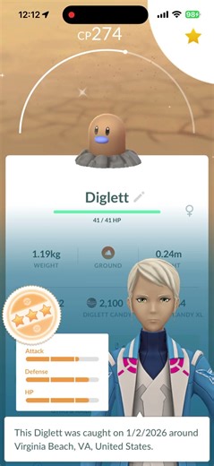 Field Research Shiny Diglett Encounter plus Evolution into Shiny Dugtrio in Pokémon Go #shinypokemon