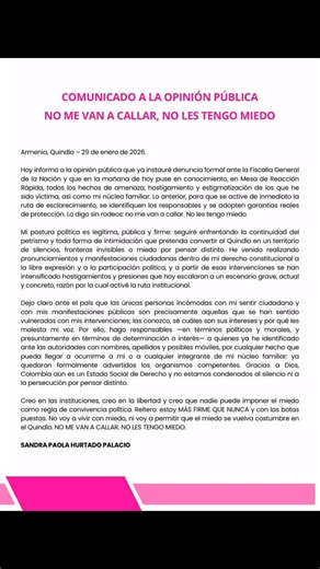 Sandra Paola Hurtado Palacio on Instagram: "NO me van a callar. Seguimos firmes y con las botas puestas."