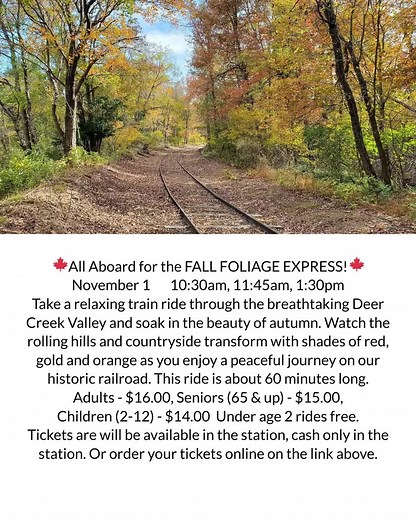 Fall Foliage Express! | Stewartstown Railroad Company